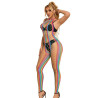 Subblime - 952358 Bodystocking Col Dos Nu En Maille Arc-En-Ciel Xs/M
